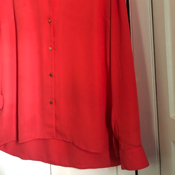 The Limited Red Blouse with Gold Accent Buttons - Picture 3 of 6